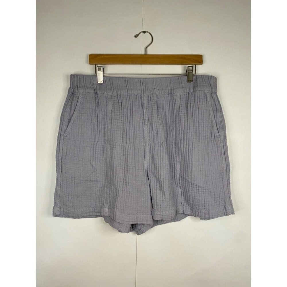 Madewell XL Lightspun Easy Pull-On Short Gauze Cotton Lilac Purple - Picture 3 of 6